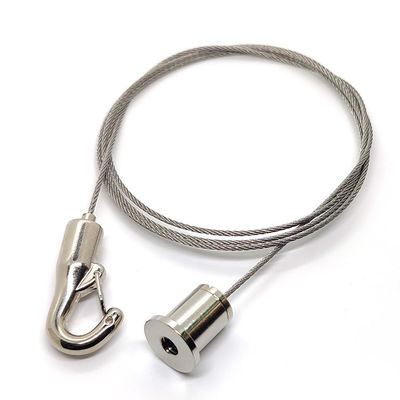 Kabel Tali Suspensi Lampu Langit-Langit Panjang yang Dapat Disesuaikan Dengan Kait Pegas Sistem Panel Akustik