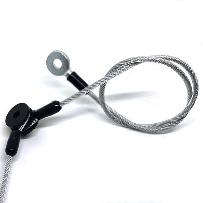 Rakitan Tali Kawat Kustom PVC Dilapisi Tali Pengaman Kabel Lanyard Transparan