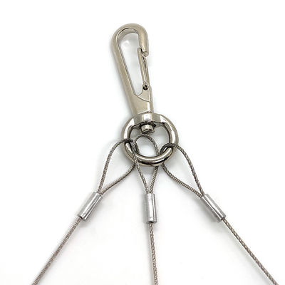 Sistem Gantung Tali Kawat Stainless Steel Tiga Kaki untuk Keranjang Bunga