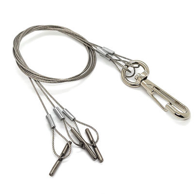 Sistem Gantung Tali Kawat Stainless Steel Tiga Kaki untuk Keranjang Bunga