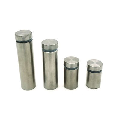 Stainless Steel Acrylic Glass Clip Spacer Threaded Sign Standoff Untuk Panel Kaca Tanda Iklan