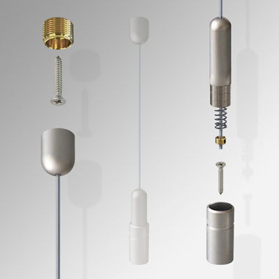 Sistem Tampilan Kabel Penandaan Gantung Kawat Aluminium Iklan yang Dipasang di Dinding Toko Ritel