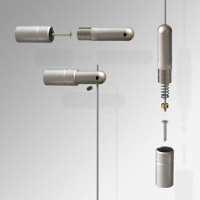 Aluminium Multifungsi Wall-to-Wall Cable Display Wire Hanging System Dengan Rel Untuk Lukisan Seni Dan Bingkai