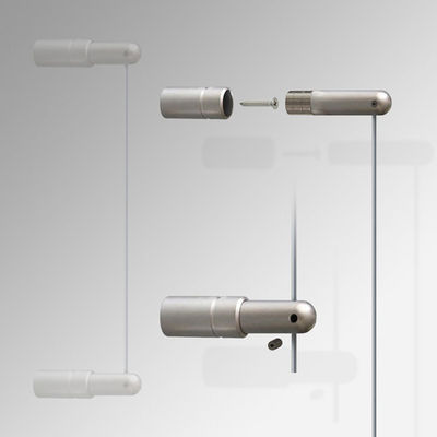 Aluminium Multifungsi Wall-to-Wall Cable Display Wire Hanging System Dengan Rel Untuk Lukisan Seni Dan Bingkai
