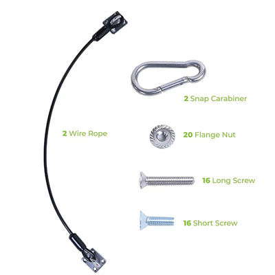 Kunci Tutup Tempat Sampah Tali Kawat Baja Tahan Karat Berlapis Vinyl Kunci Tutup Logam Universal Untuk Tempat Sampah Luar Ruangan