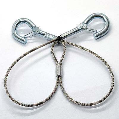 Two Legs Hanger Wire Galvanized Steel Wire Rope Slings With Soft Eye Loops For Panel Lights