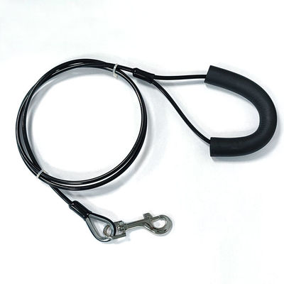Rantai tali anjing yang dapat disesuaikan Tali tali hewan peliharaan stainless steel Tie Out Chain Tali tali dengan Snap Hook