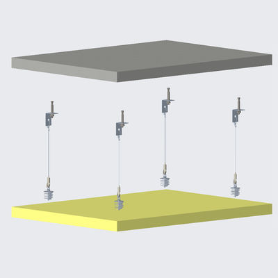 Mudah untuk memasang lampu gantung panel akustik kawat kit sistem suspensi bahan penenang suara