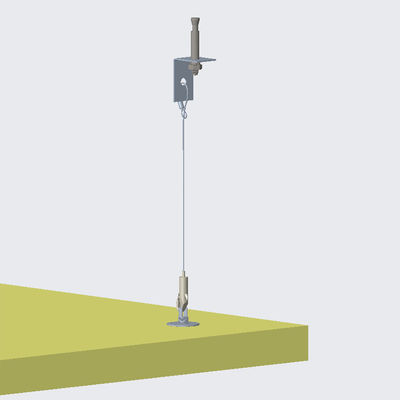 Mudah untuk memasang lampu gantung panel akustik kawat kit sistem suspensi bahan penenang suara