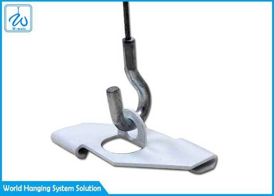 Bahan Bangunan T Bar Steel Cable Clips Suspended Ceiling T Grid