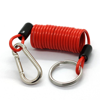 Pabrik Langsung OEM Disk Kunci Pengingat Kabel Sepeda Motor Alarm Keamanan Lanyard Spring Coil Wire Looped
