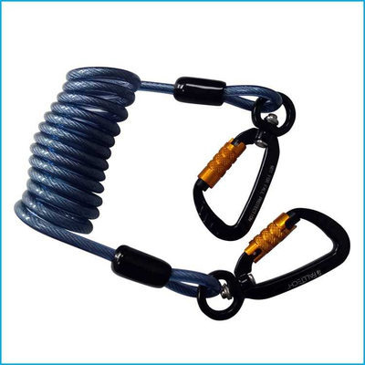 Metal Spring Coil Safety Tool Lanyard High Durability Carabiner Easy Installation Anti Fall Rope untuk Pekerjaan Luar Industri