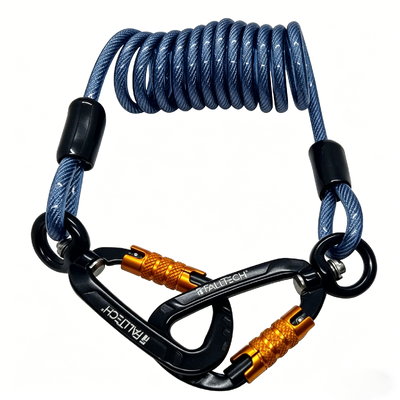 Metal Spring Coil Safety Tool Lanyard High Durability Carabiner Easy Installation Anti Fall Rope untuk Pekerjaan Luar Industri