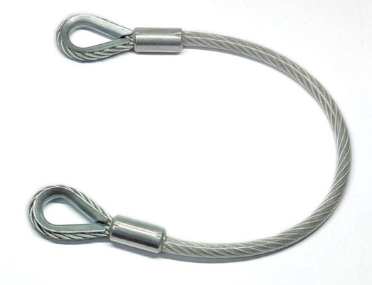 Penjualan Langsung Pabrik Tali Kawat Baja Kabel Lanyard Rakitan Tali Kawat Baja 3mm Tali Kawat Dilapisi PVC dengan Loop
