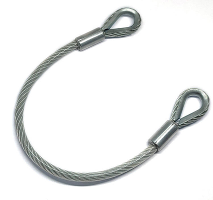 Penjualan Langsung Pabrik Tali Kawat Baja Kabel Lanyard Rakitan Tali Kawat Baja 3mm Tali Kawat Dilapisi PVC dengan Loop