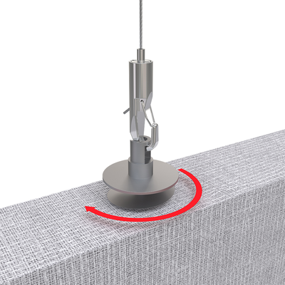 Set gantung logam yang dapat disesuaikan Sistem suspensi panel akustik Gripper kabel khusus Hook ISO9001 Sertifikasi permukaan khusus