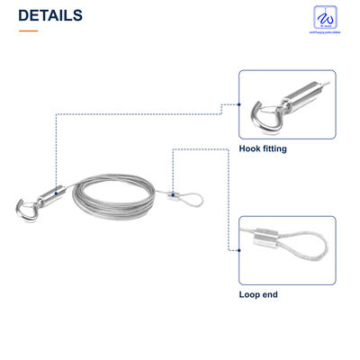Wire Rope Frame Hanger Assembly with Loop and Hook
