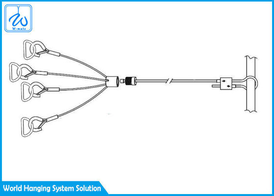 Kit Gantung HVAC Industri Sistem Suspensi Ekor Saluran Udara Kabel 2 / 5mm Diameter