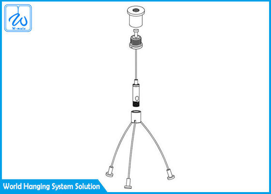 Kit Kawat Lampu Gantung Baja Galvanis, Kit Gantung Lampu Luar Ruangan Kabel Pesawat