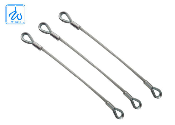 Double End Extension Spring Safety Cable, Plastik Lapisan Rope Stainless Steel Loop