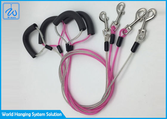 Tali Traksi Hewan Peliharaan Suspensi Baja, Kabel Pengikat Anjing Tahan Gigitan dan Tahan Lama