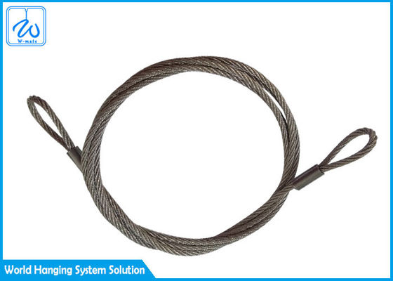 Selendang Tali Kawat Baja Tahan Karat 6mm 7x19 Mata & Mata Untuk Sistem Tampilan Kabel Pesawat