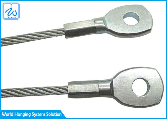 Kabel Pengaman Pegas Ekstensi Gaya Tarik Tinggi Tali Kawat Baja Tahan Karat 4mm Dengan Terminal Mata