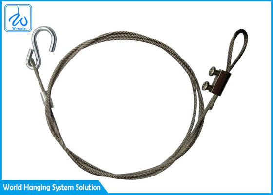 Diameter 1,5 mm Kawat stainless steel tali safety Lanyards Dengan S Hook