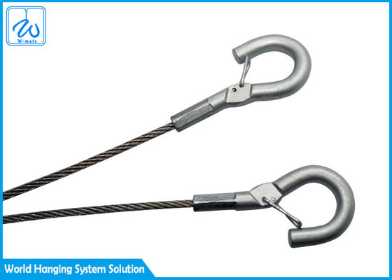 Hardware dan Fittings Tali Kawat Baja Dengan Y Fit Dengan 2 Snap Hooks Terpasang