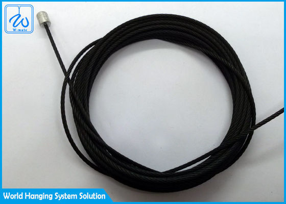 Custom Wire Rope Assembly Black Coating Aircraft Cable Assemblies dengan terminal