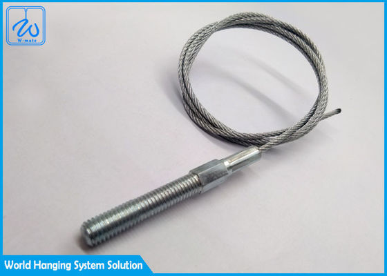7x7 Aircraft Cable Assembly dengan Threaded Stud M6 Untuk Support Lanyard