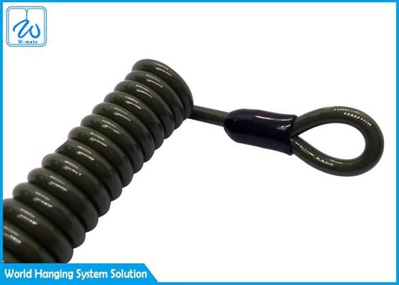 Custom Coating PVC Extension Spring Safety Cable / Multi Tool Lanyard