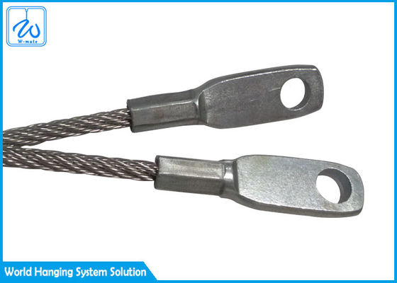 Galvanized Steel Wire Rope Crimp Ends Thumb Eye Untuk Menggantung Dukungan Lanyards