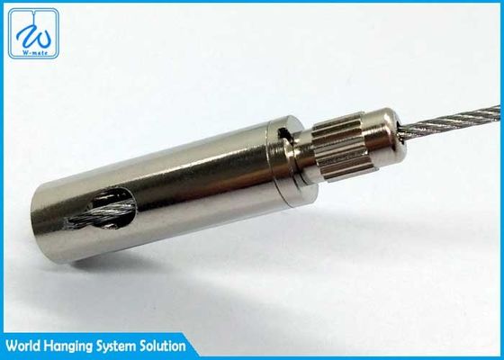 Wire Steel Lock Suspension Kits Display 3mm Aluminium Glass Shelf Cable Gripper Untuk Tanda