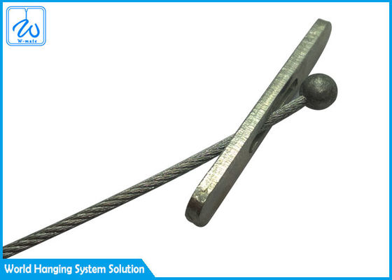 Rangkaian Tali Kawat Die Cast Seng Galvanis Cerah Untuk Lanyard Penyangga Gantung