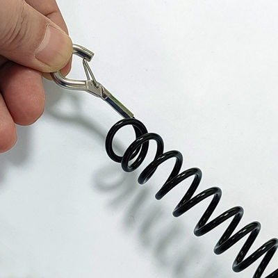 Kualitas tinggi Tpu Retractable Tether Spring Coiled Bungee Tool Lanyard