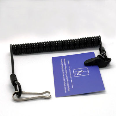 Grosir Vinyl Olahraga dilapisi stainless steel tali Spring Coiled Lanyard