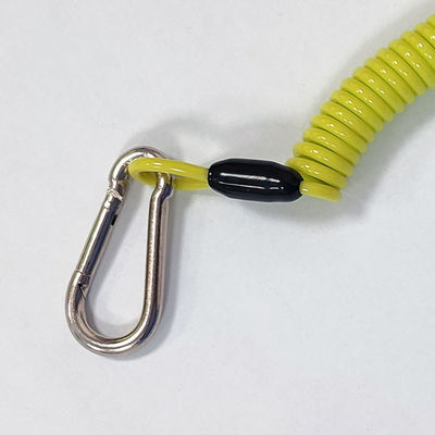 Custom Spring Plastic Coating Coiled Wire Safety Lanyard For Fall Protection