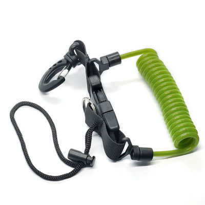 Merendam Spiral Spring Coil Lanyard kunci cincin bungee tali pergelangan tangan alat keamanan tali