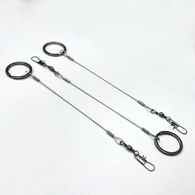 Fitting Tali Kawat Baja Tahan Karat Hitam Kait Gantung Alat Pancing Keselamatan