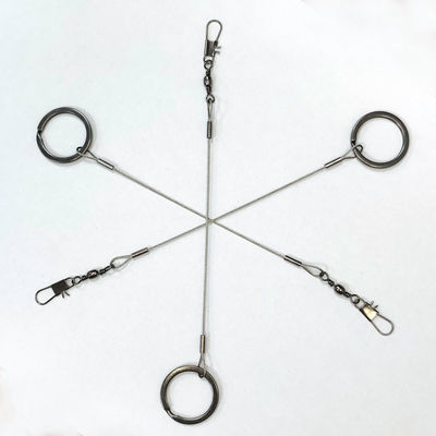 Fitting Tali Kawat Baja Tahan Karat Hitam Kait Gantung Alat Pancing Keselamatan