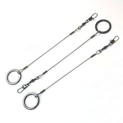 Fitting Tali Kawat Baja Tahan Karat Hitam Kait Gantung Alat Pancing Keselamatan