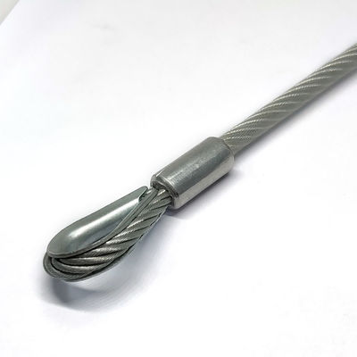 Penggunaan Luar Ruang Baja Rinsing Lapisan PVC Tether Lanyard Kit Dengan Hook End