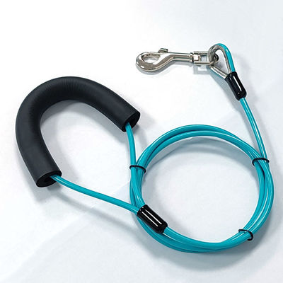Tali Hewan Peliharaan Kabel Berlapis PVC Pasak Pengikat Anjing Dan Kabel Pengikat Untuk Anjing Hingga 90 Lbs
