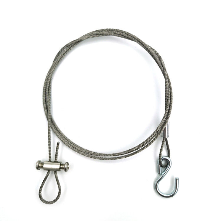 Stainless Steel Braided Wire Rope Loop Dan Terminal Galvanized Wire Rope Dengan Snap Hook