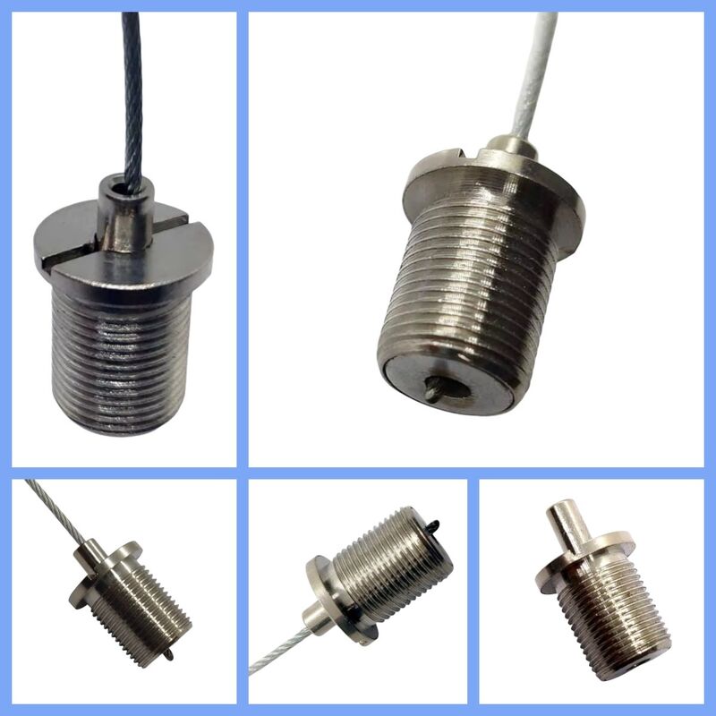 M10 Male Thread Brass Copper Cable Gripper Suspension Kit Wire Rope Clip untuk Bagian LED