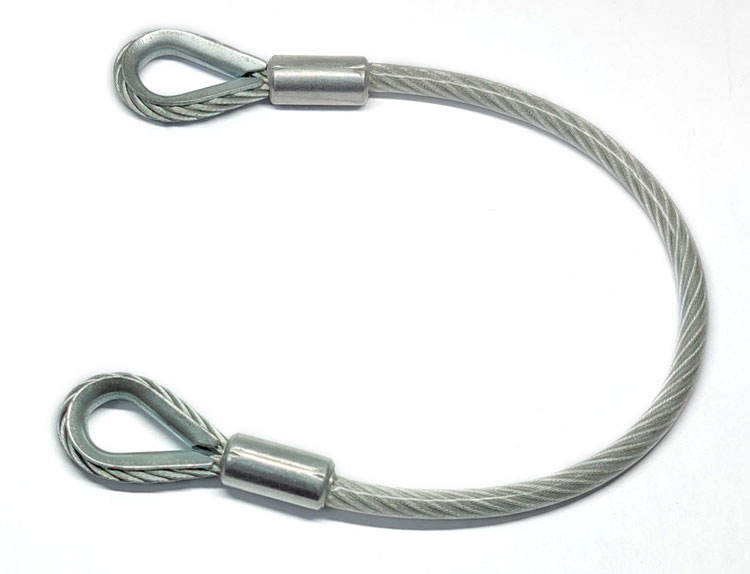 Penjualan Langsung Pabrik Tali Kawat Baja Kabel Lanyard Rakitan Tali Kawat Baja 3mm Tali Kawat Dilapisi PVC dengan Loop