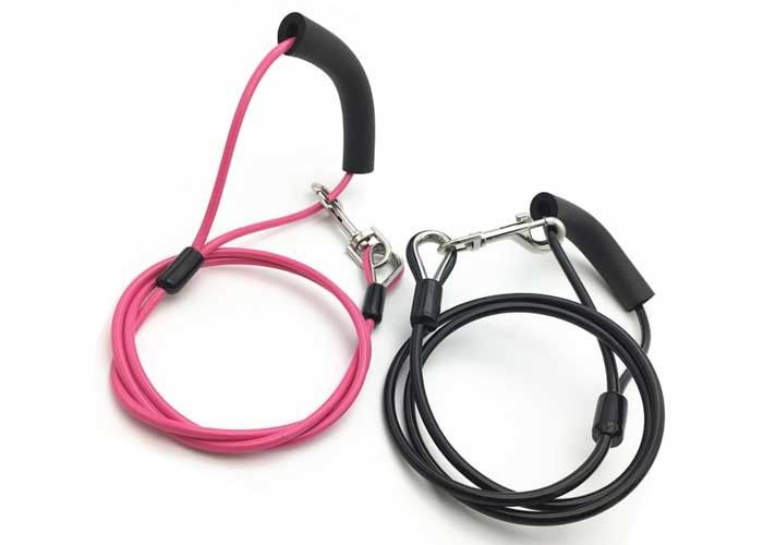 1.8 - 2.0mm Spring Hook Pet Tie Out Kabel, baja tahan karat anjing pelatihan tali